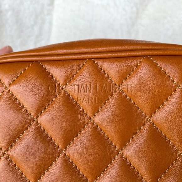 Christian Laurier Paris Quilted Genuine Leather Crossbody Bag MADE ITALY - Picture 2 of 10